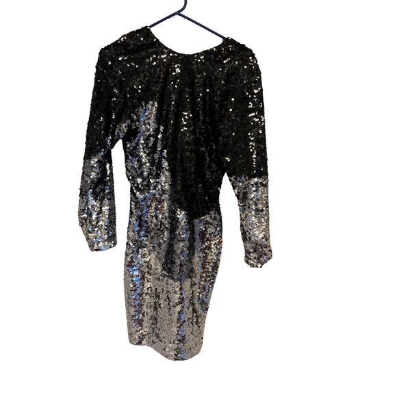Vintage Lillie Rubin Black & Silver Sequin Gown 80s Glam Evening Dress Size 8 - Picture 1 of 6